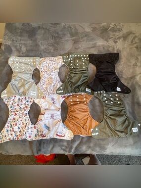 Reusable Olive Green Kids Cloth Diaper Cover - Unbranded